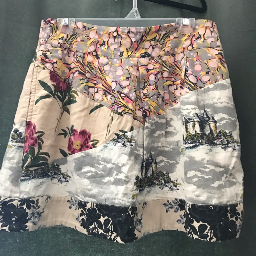 Anthropologie Mixed Print Skirt